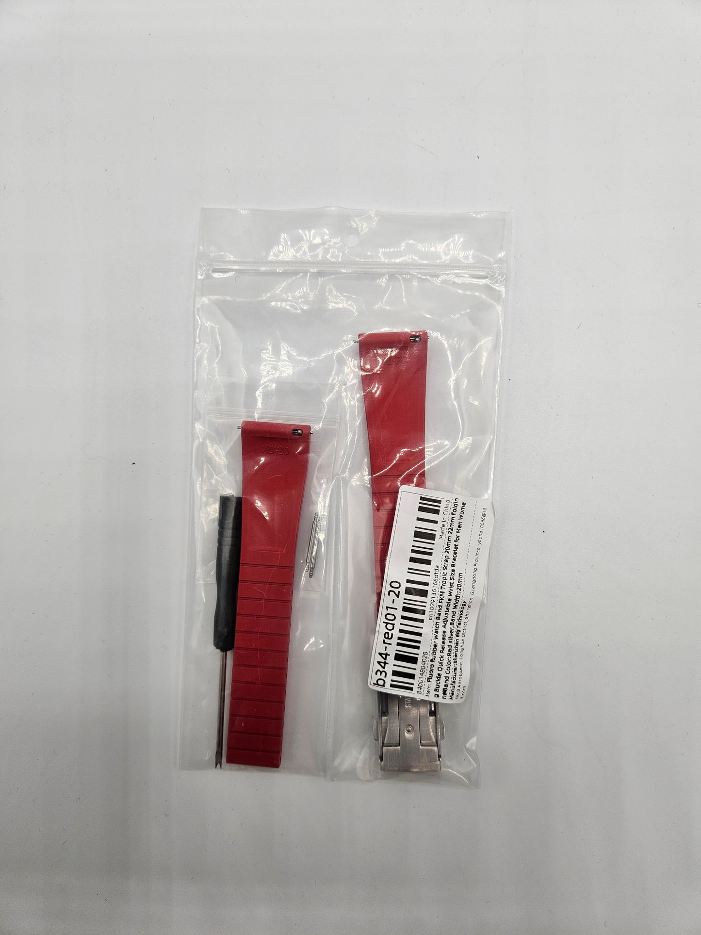 Fast Release Cut-to-Size 20mm Watch Band with Buckle Soft rubber