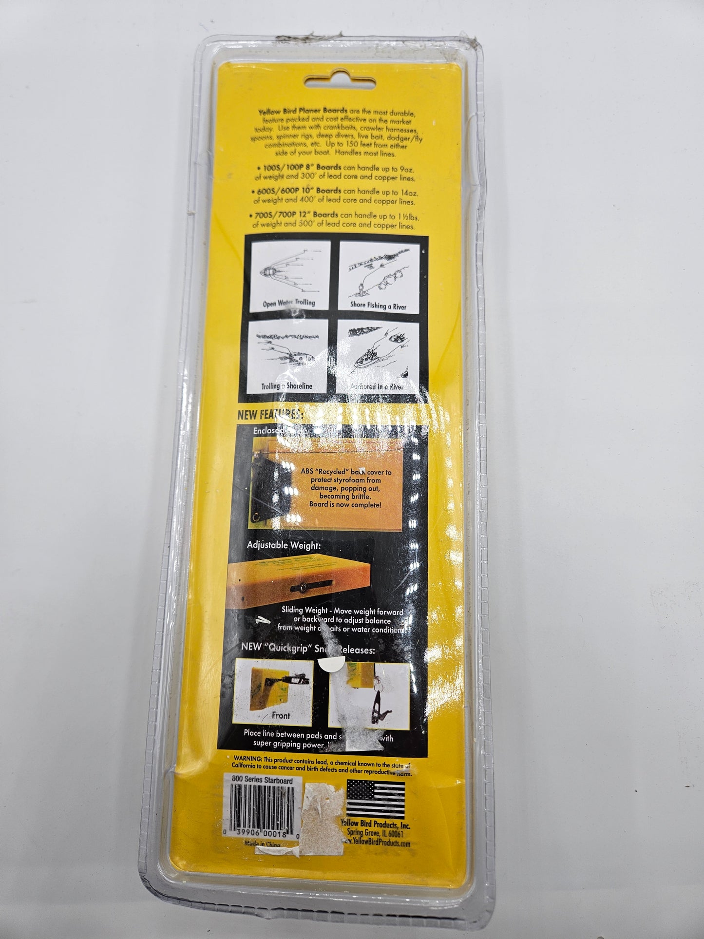 Large Yellow Bird Starboard Side Planer Board (600S) – 10″