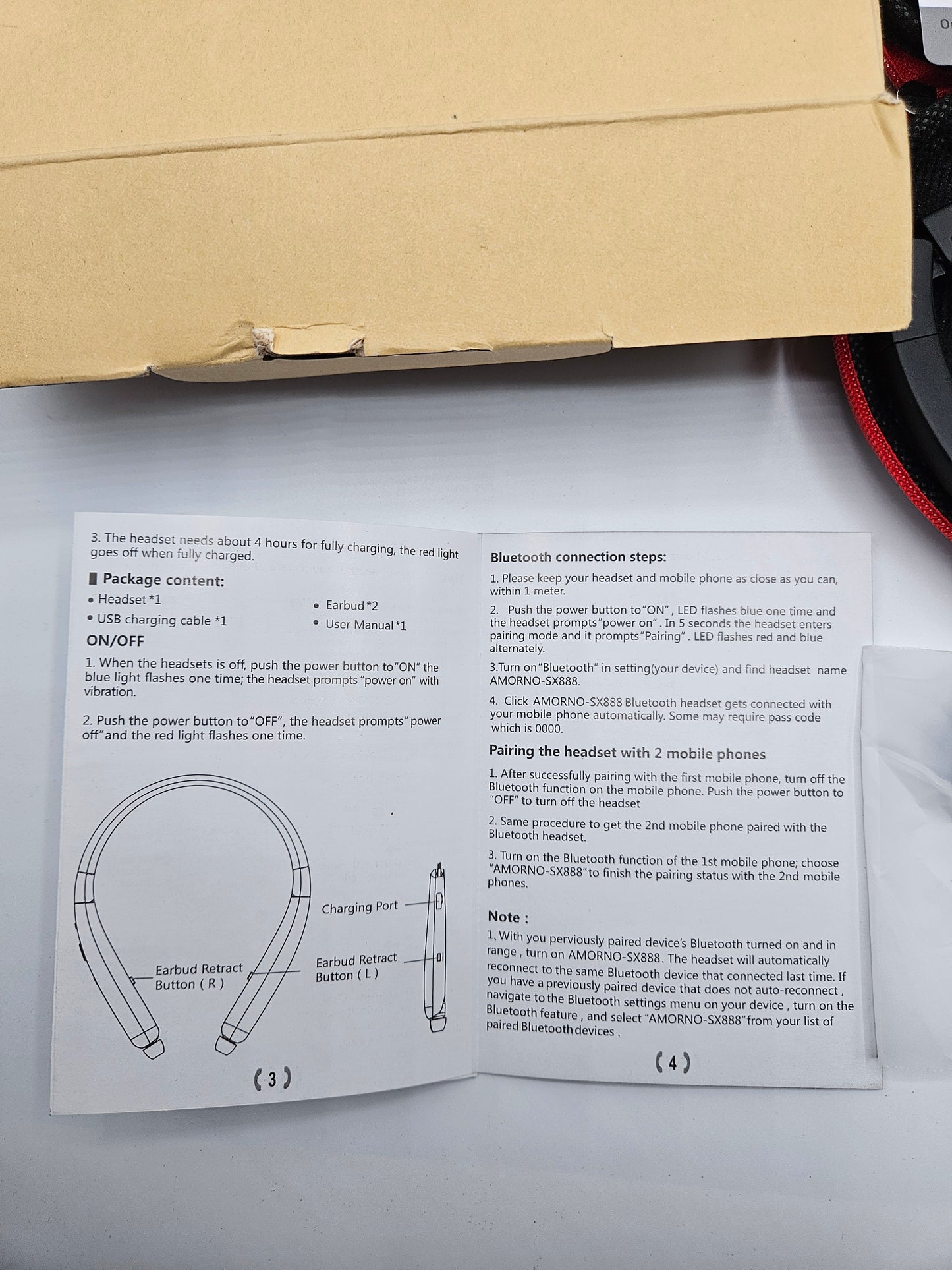 Amorno Bluetooth Headset SX888