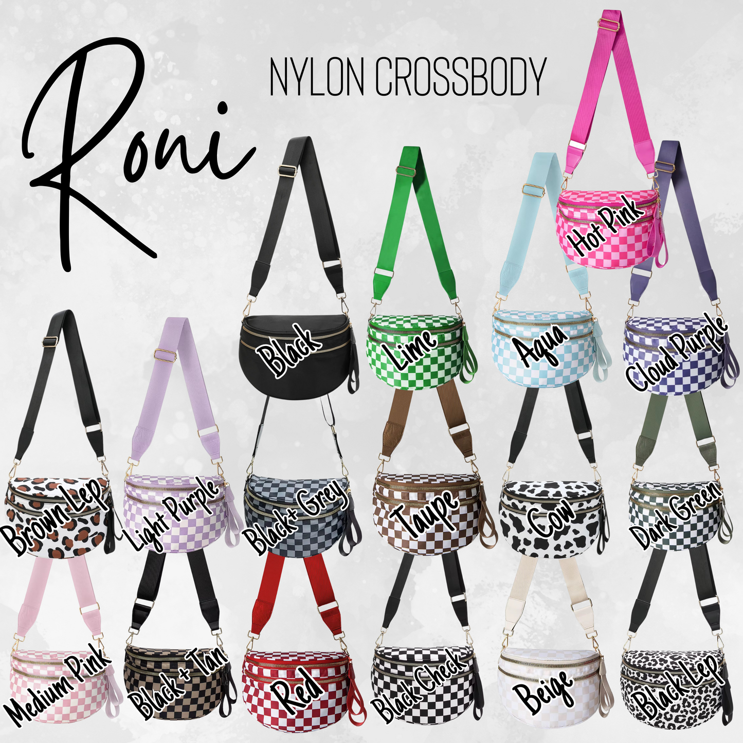 Roni - Checkered- Nylon Crossbody