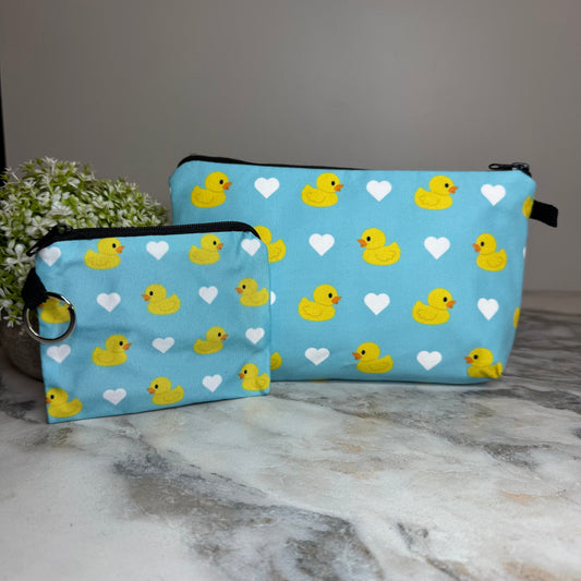 Pouch & Mini Pouch Bundled Set - Duck Heart