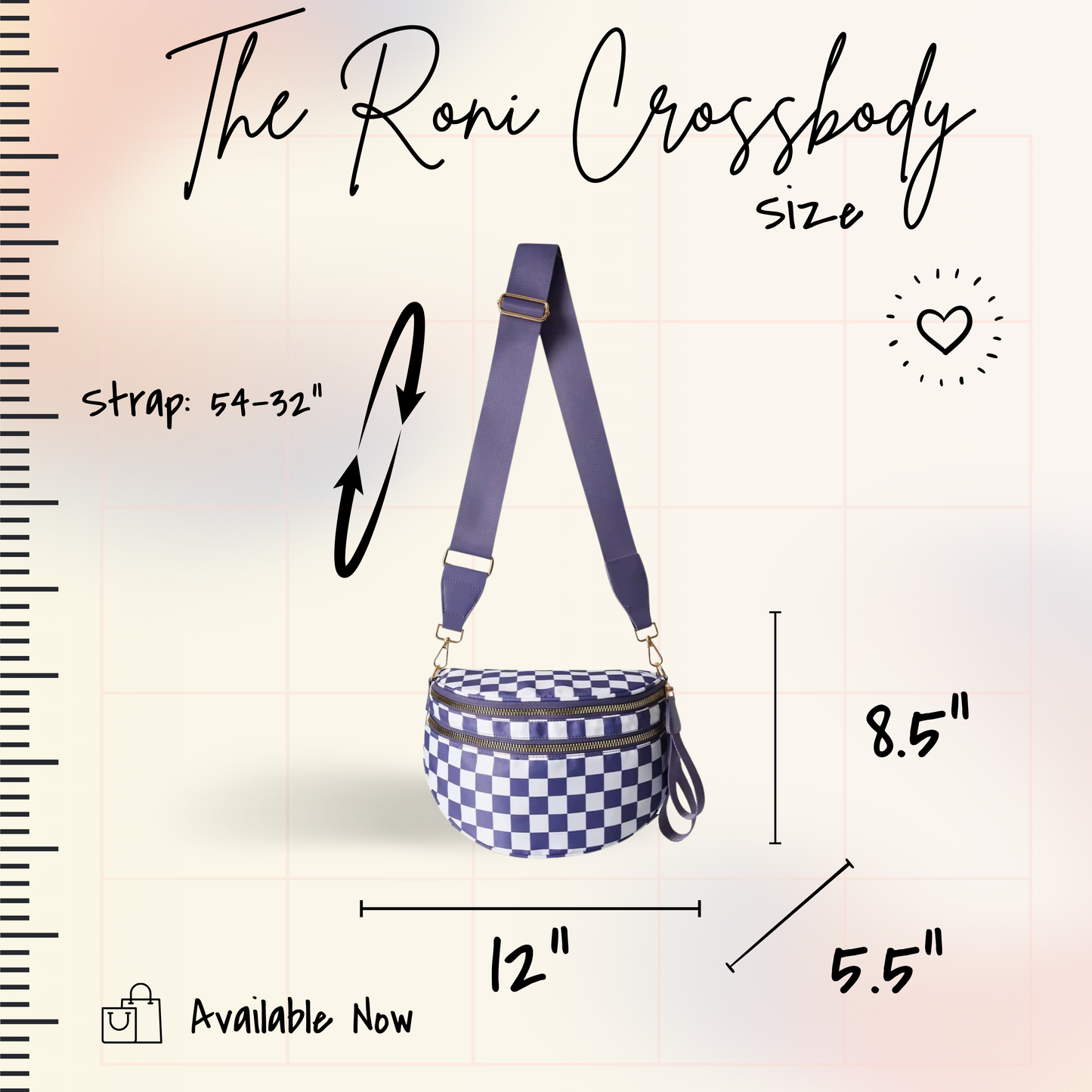 The Roni Nylon Crossbody - Checkered Light Purple